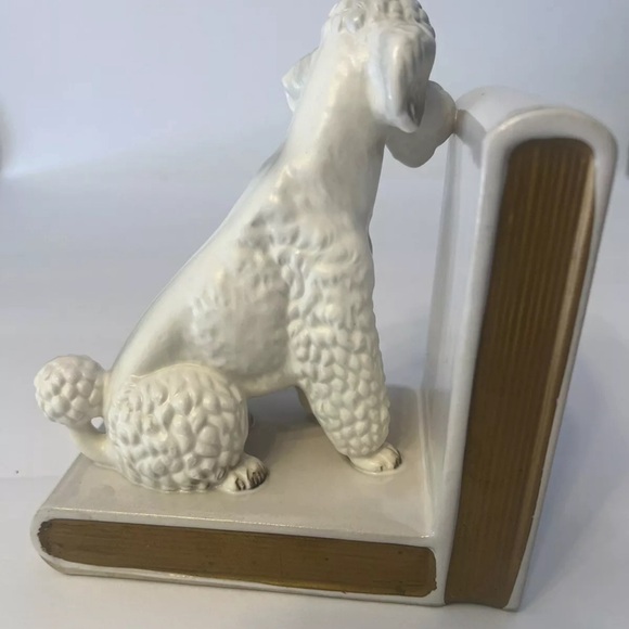 Vintage Lefton White Poodle Dog Bookends Ceramic Porcelain Mid-Century MCM Japan - Picture 5 of 16